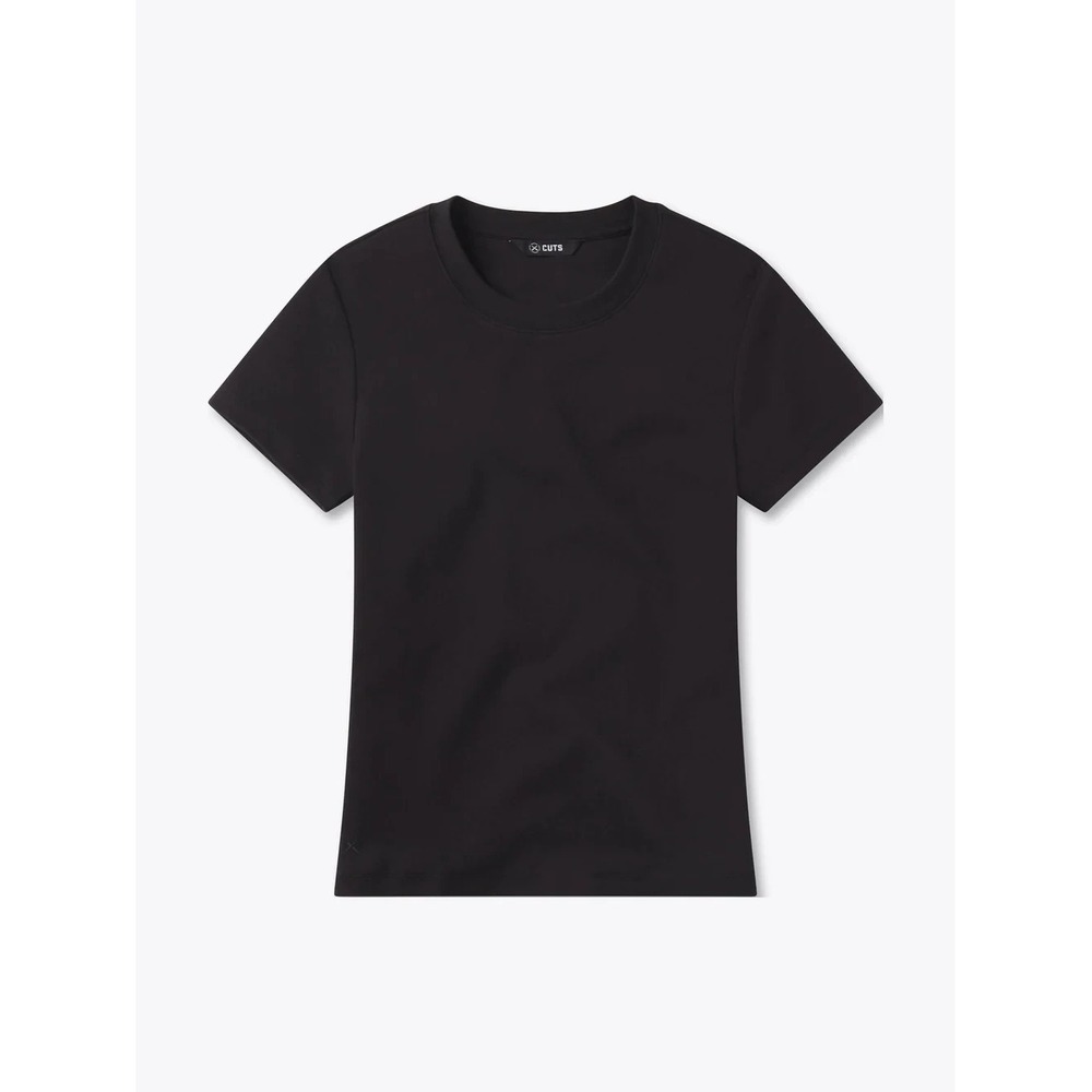Cuts Women's Tomboy Tee Cropped Black, Small, Pre-Shrunk Wrinkle Resistant NWT